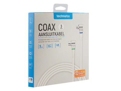 Miniatuur van Technetix Coaxkabel IEC male/female 3M wit