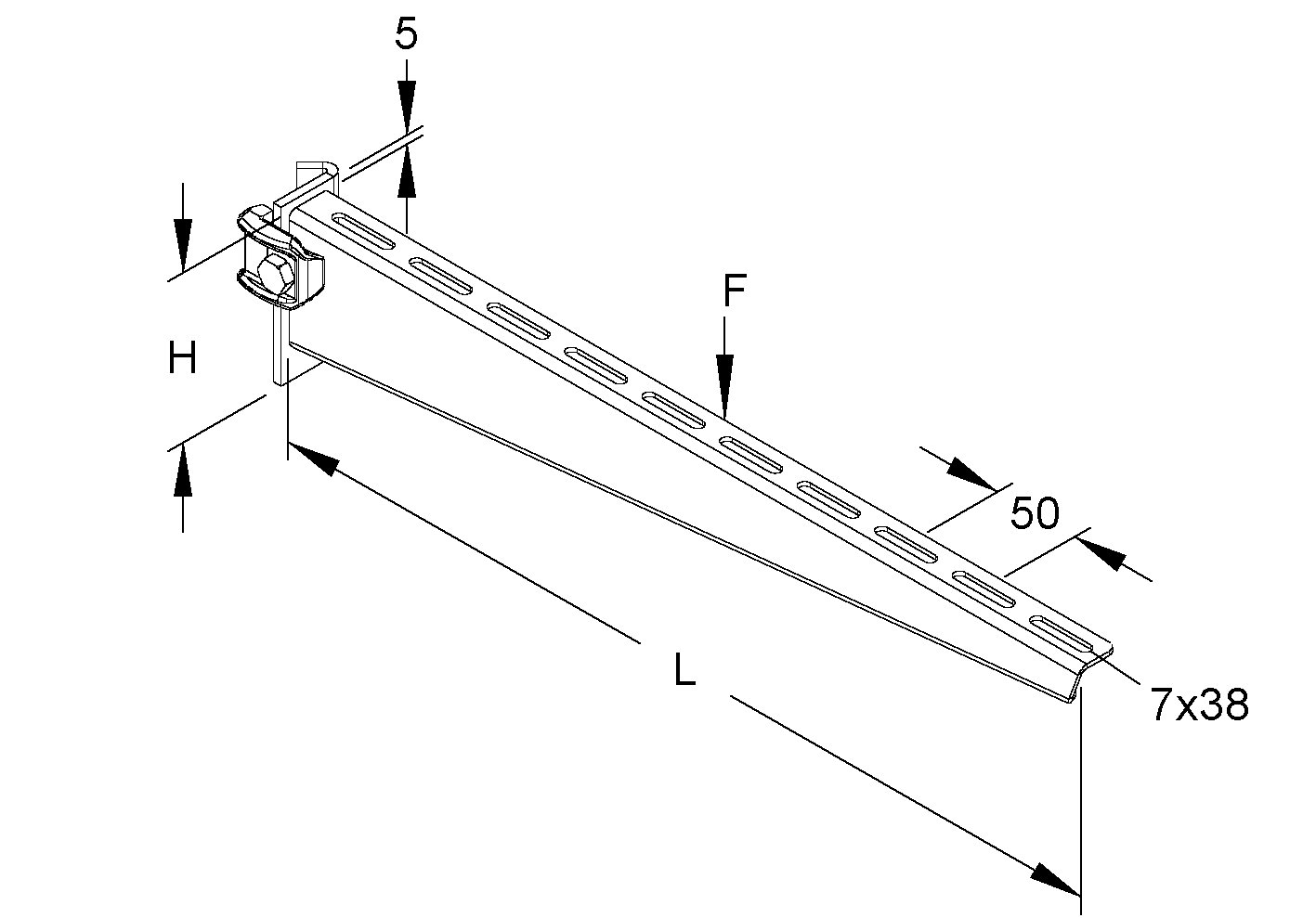 Miniatuur van Niedax kabelgoot KTT wandconsole staal 300mm (150333)