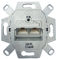 Miniatuur van Universele wandcontactdoos inbouw basiselement UTP 2-voudig Cat6 (39041)