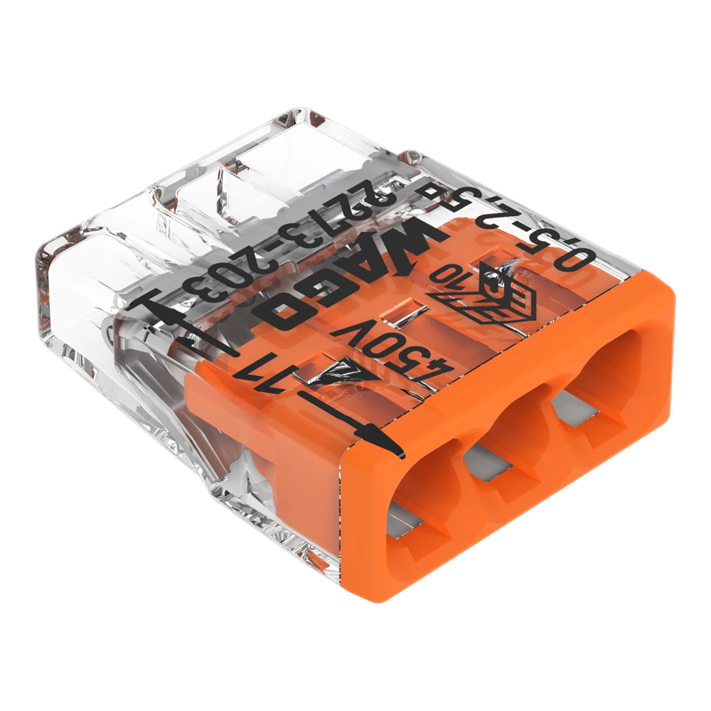 Miniatuur van Wago lasklem 3-voudig 0,5-2,5mm2 oranje per 100 stuks (2273-203)