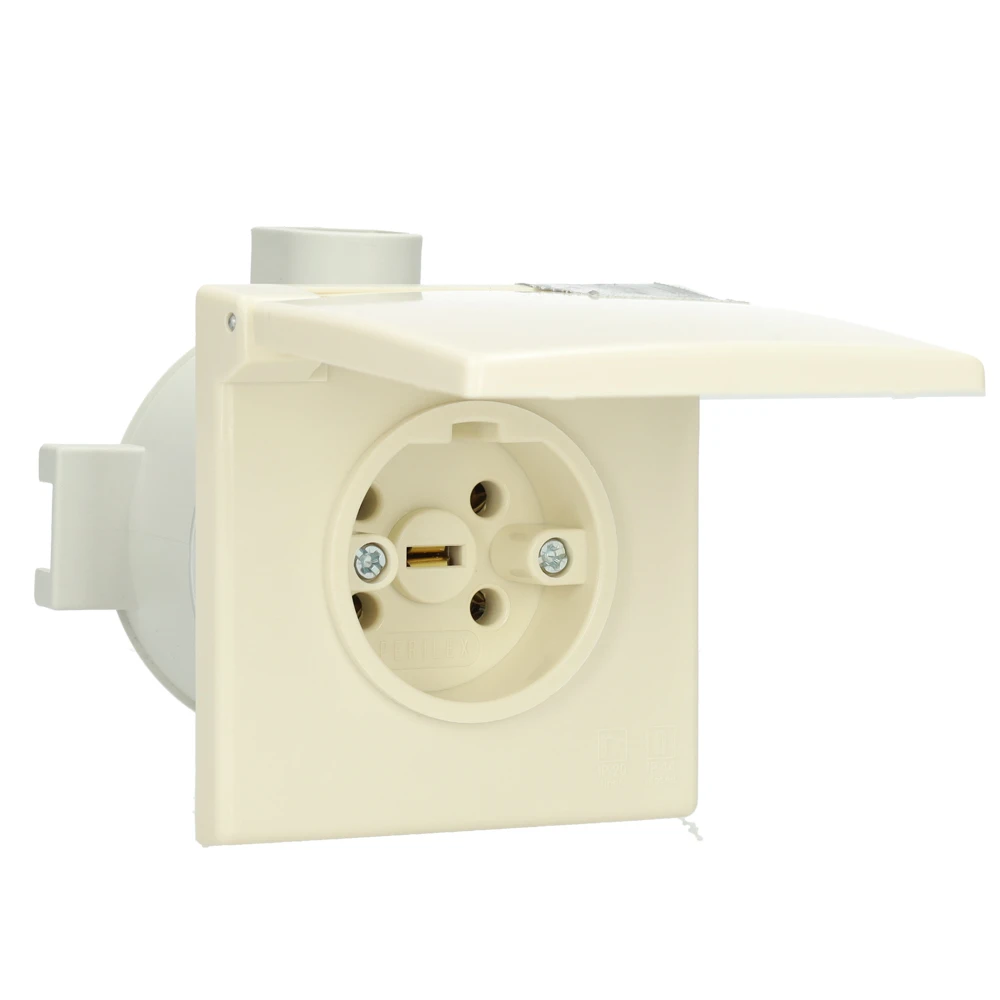 Miniatuur van ABL perilex inbouwstopcontact pro line 16A wit met klapdeksel