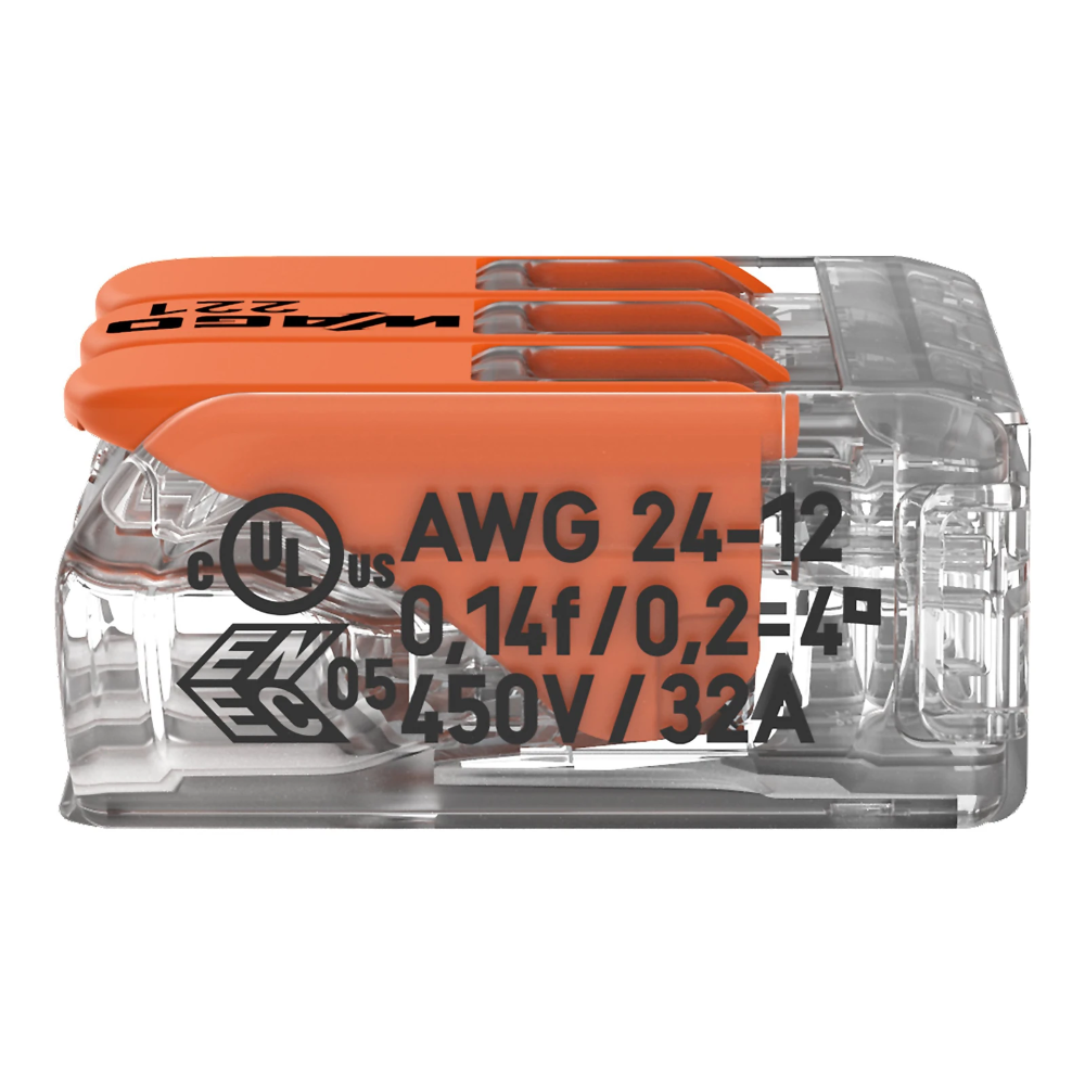 Miniatuur van Wago lasklem 3-voudig 4mm2 per 50 stuks (221-413)