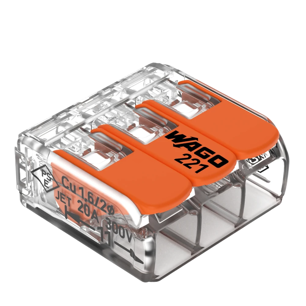 Miniatuur van Wago lasklem 3-voudig 4mm2 per 50 stuks (221-413)