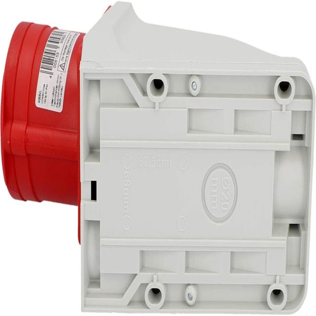 Miniatuur van Kopp CEE-Combi-wanddoos 5-polig 400V 6h 16A IP44 (100400005)