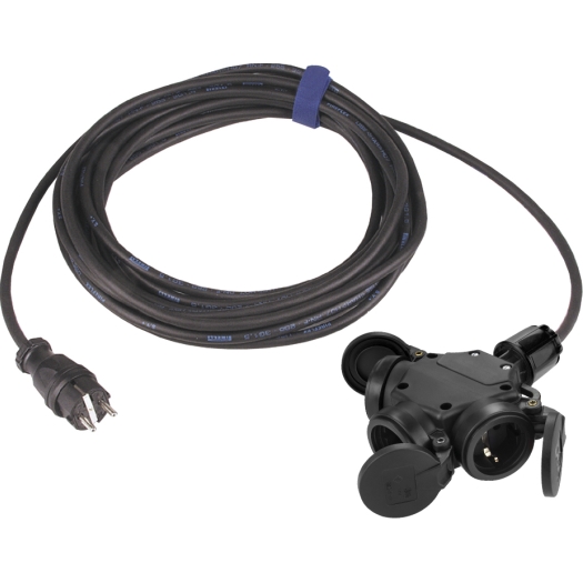 Miniatuur van Verlengkabel 5 meter H07RN-F 3x1.5 met Schuko en 3V contrastekker