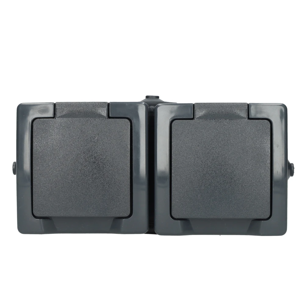 Miniatuur van Kopp NAUTIC stopcontact ip44 horizontaal met randaarde 2-voudig opbouw antraciet