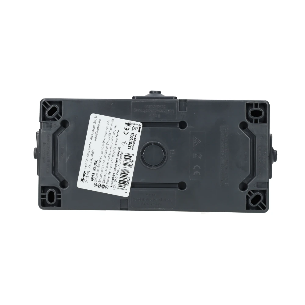 Miniatuur van Kopp NAUTIC stopcontact ip44 horizontaal met randaarde 2-voudig opbouw antraciet