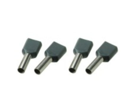 Miniatuur van SOLAR twin adereindhuls geïsoleerd 2x0.75mm2 hulslengte 8mm grijs - per 100 stuks (1505162)