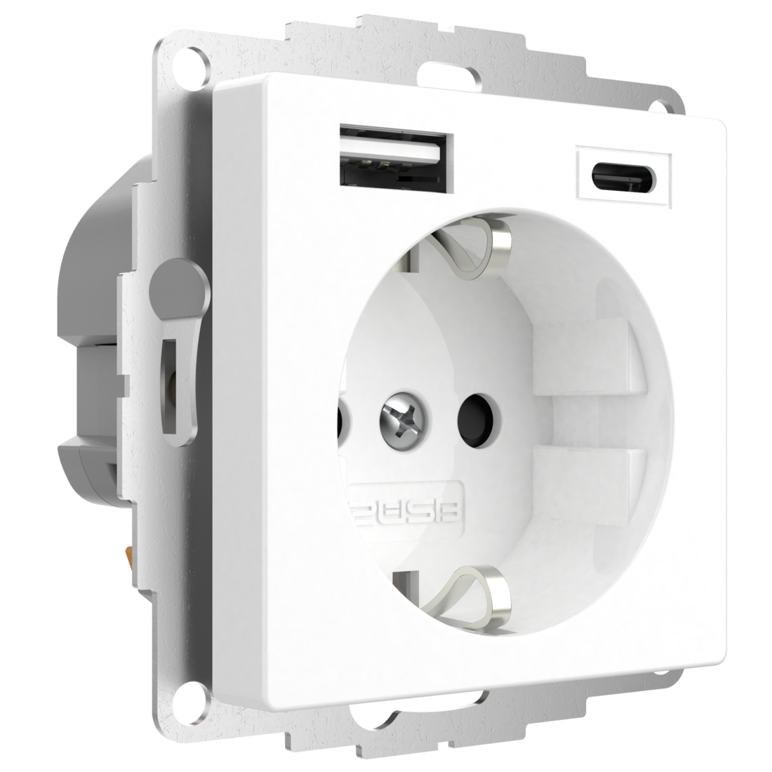 Miniatuur van 2USB universeel stopcontact met 2x USB 55x55 InCharge Pro 55 EU 15W 3A (USB A + C) - wit glanzend (2U-449511)
