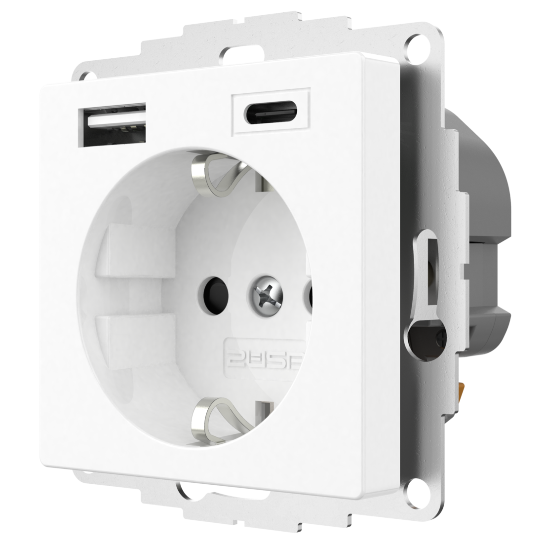 Miniatuur van 2USB universeel stopcontact met 2x USB 55x55 InCharge Pro 55 EU 15W 3A (USB A + C) - wit glanzend (2U-449511)