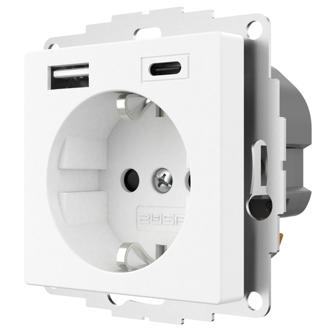 Miniatuur van 2USB universeel stopcontact met 2x USB 55x55 InCharge Pro 55 EU 15W 3A (USB A + C) - wit mat (2U-449528)