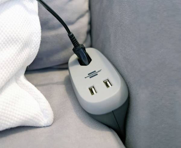 Miniatuur van BRENNENSTUHL Estilo stekkerdoos t.b.v. bank meubel 1-voudig met 2x USB 3 meter - grijs/zwart (1150290)