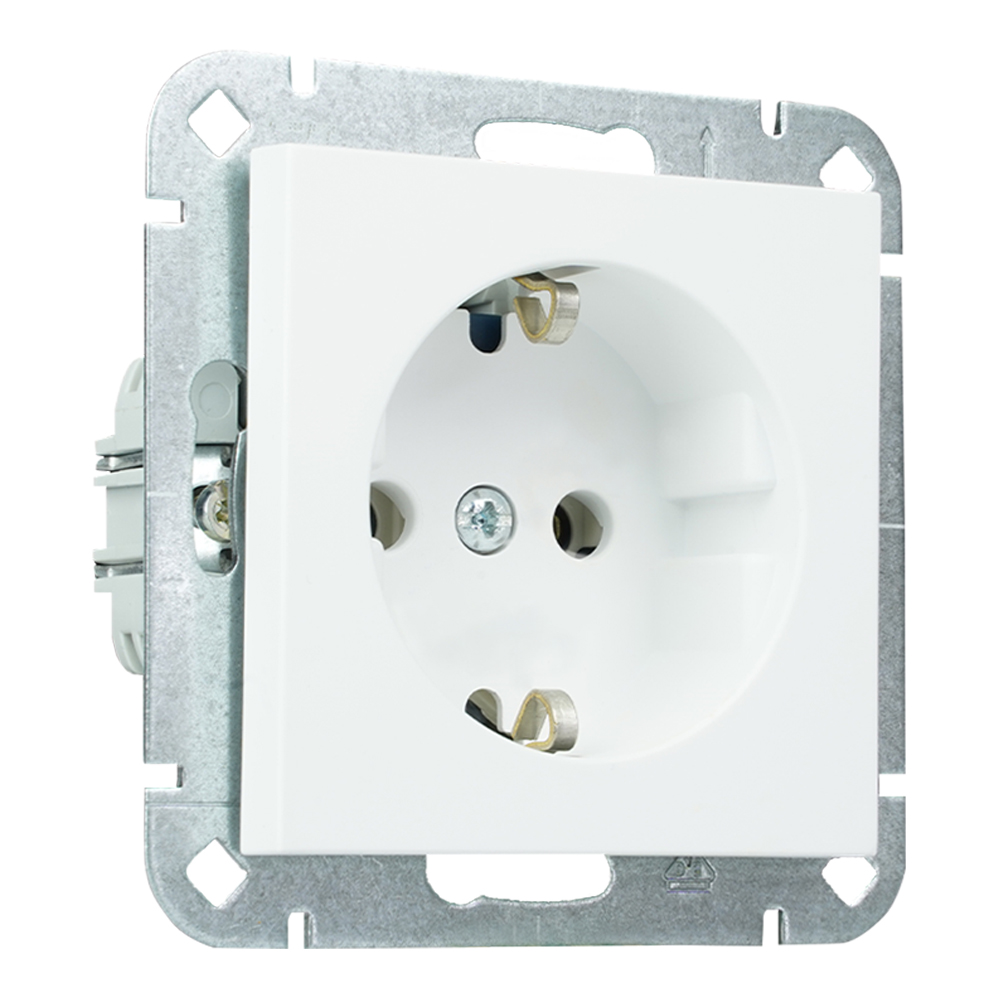 Miniatuur van EMhub Quadro55 (by Kopp) stopcontact met randaarde - zuiver wit mat (4088040)
