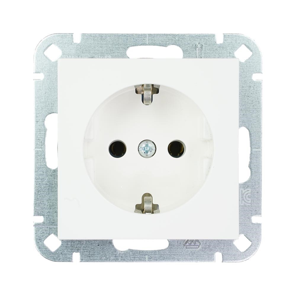 Miniatuur van EMhub Quadro55 (by Kopp) stopcontact met randaarde - zuiver wit glanzend (4088000)