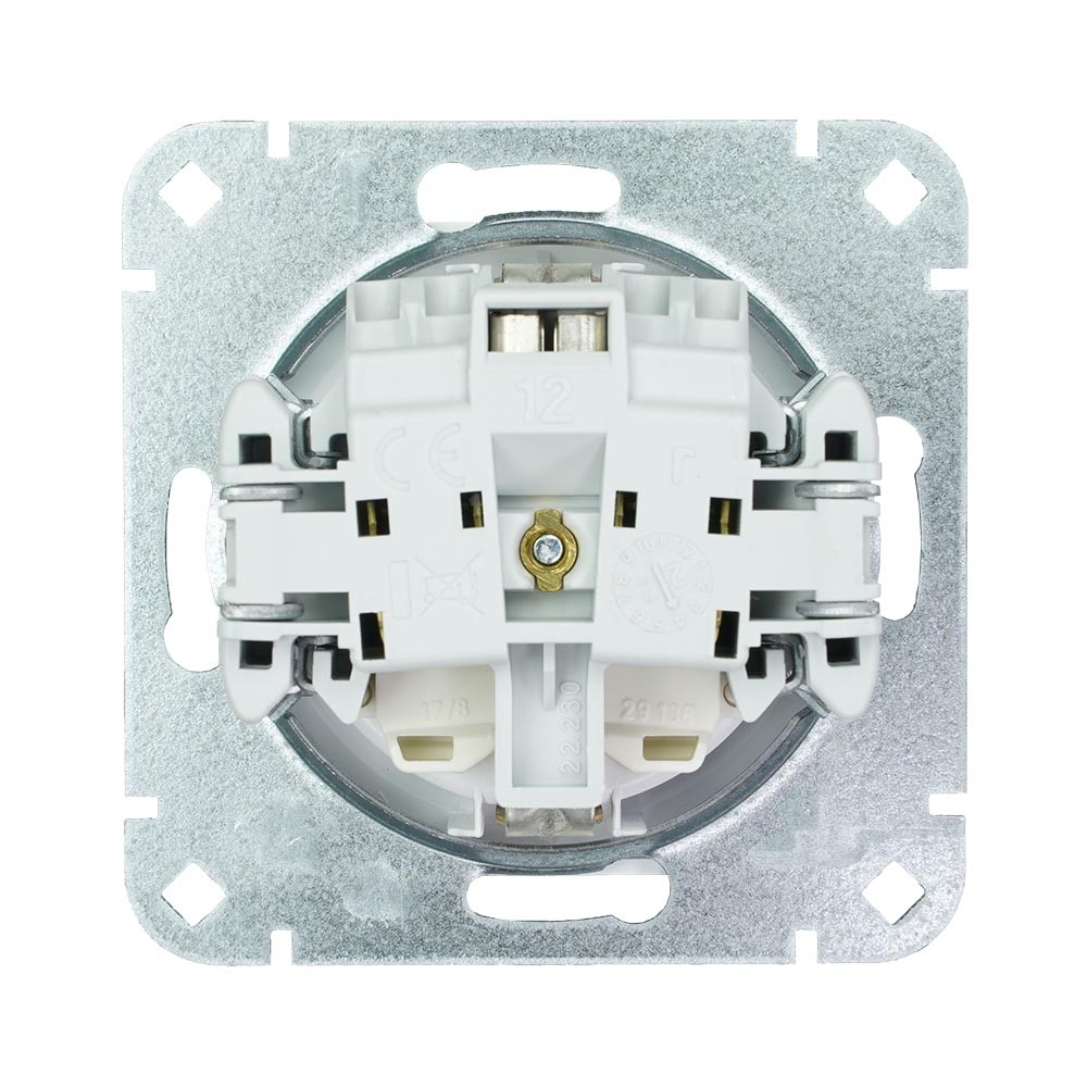 Miniatuur van EMhub Quadro55 (by Kopp) stopcontact met randaarde - zuiver wit mat (4088040)