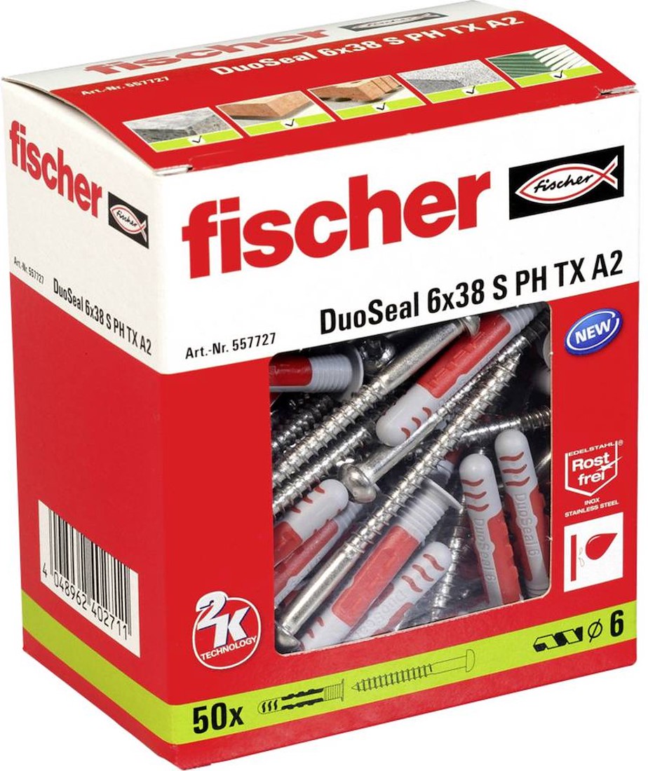 Miniatuur van Fischer DuoSeal 6x38 A2 - per 50 stuks (557727)