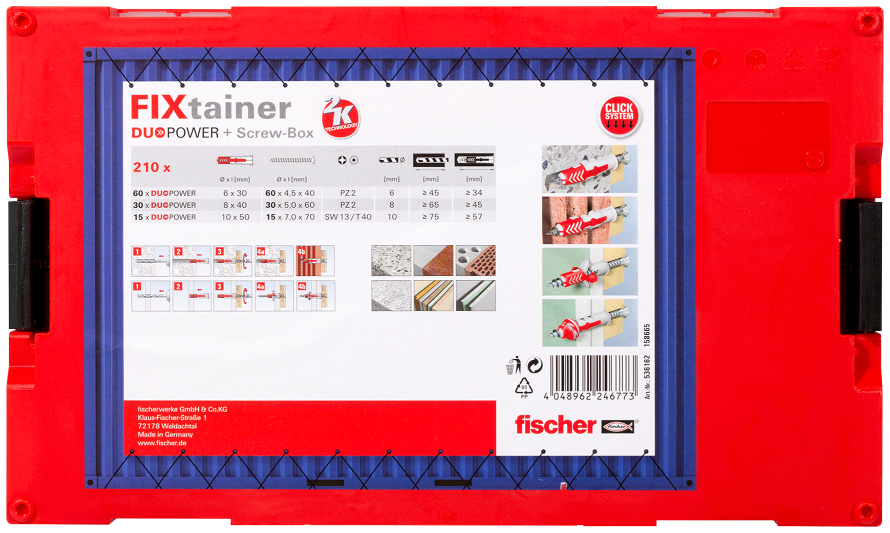 Miniatuur van Fischer FixTainer DuoPower pluggen met schroeven (536162)