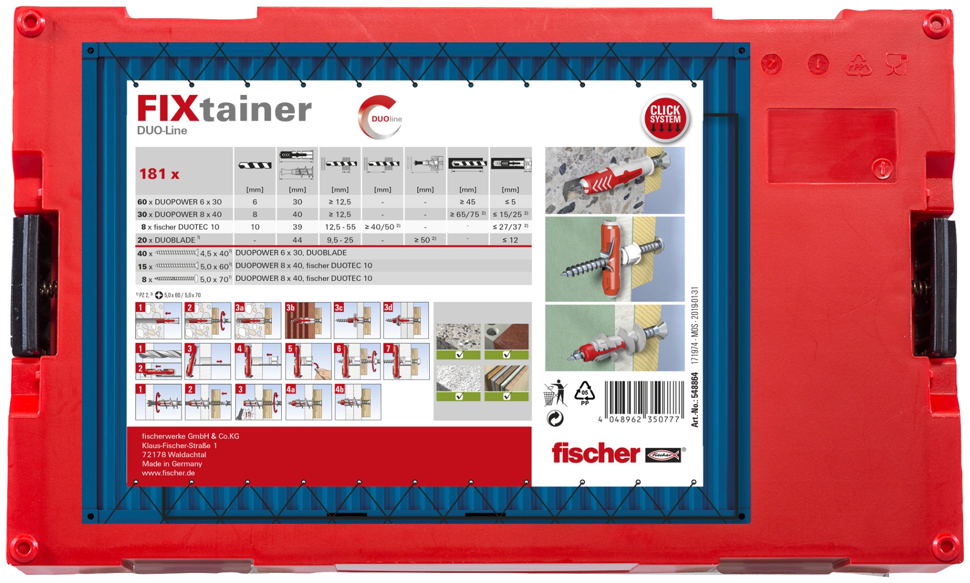 Miniatuur van Fischer FixTainer DuoLine (181-delig) (548864)
