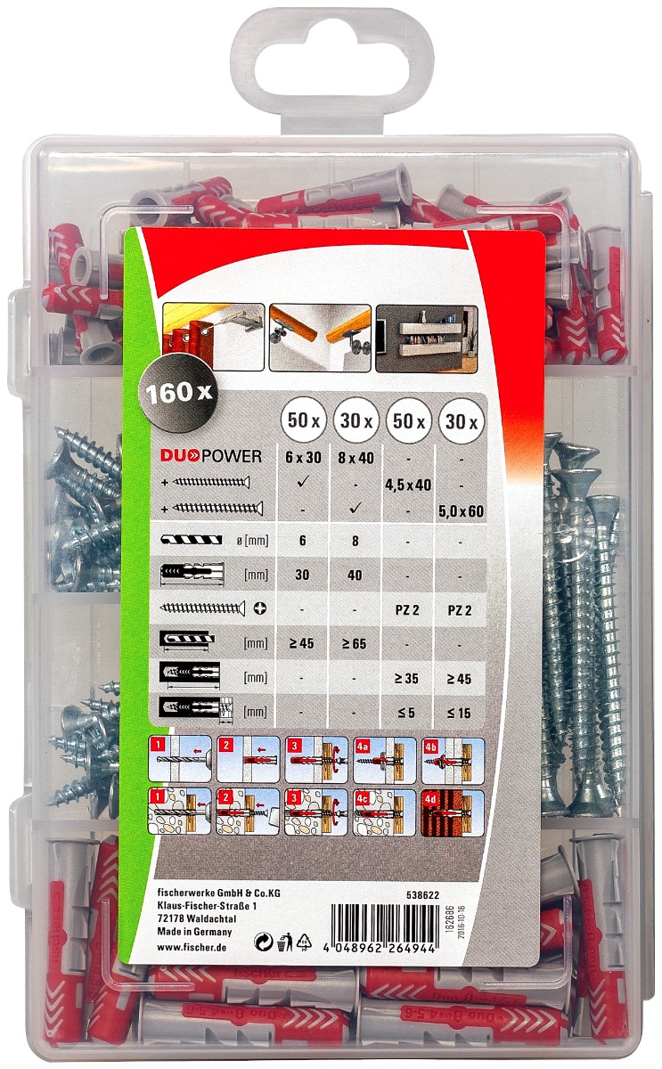 Miniatuur van Fischer Profi-Box DuoPower pluggen met schroeven (538622)