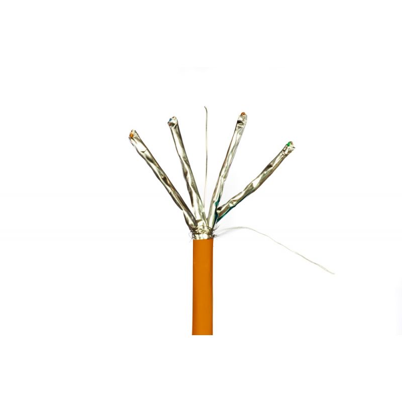Miniatuur van Danicom CAT7 S/FTP kabel stug LSZH rol van 100 meter - oranje (DC-SFTP7-100S-ECA)