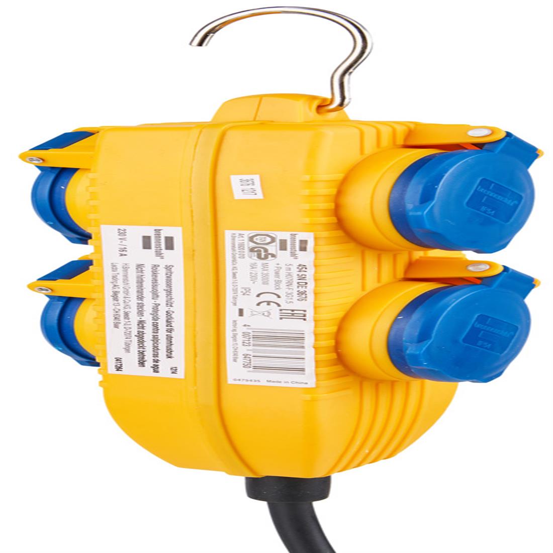 Miniatuur van BRENNENSTUHL verlengsnoer met Powerblock 5 meter H07RN-F 3x1.5 met Schuko - zwart (1169200010)