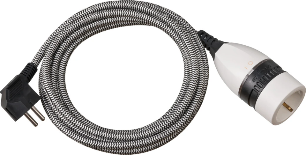 Miniatuur van BRENNENSTUHL verlengsnoer 5 meter H05VV-F 3x1.5 met aan/uit draaischakelaar en textielmantel - zwart (1161830030)