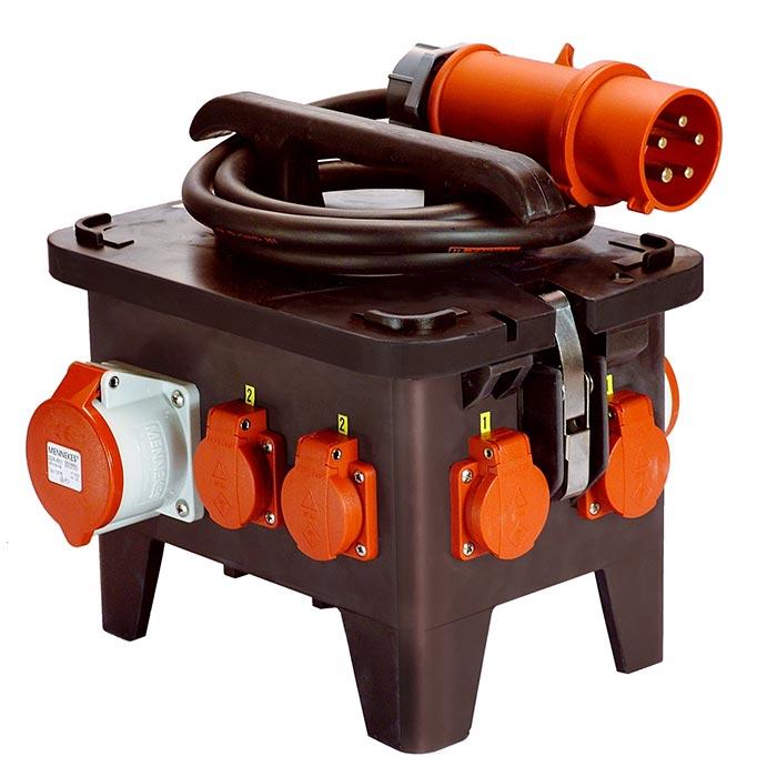 Miniatuur van Schwabe mobiele 6-voudige stroomverdeler 32A 5-polig 400V IP44 (60555)