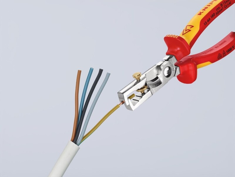 Miniatuur van KNIPEX striptang met kabelschaar VDE 180mm (1366180)