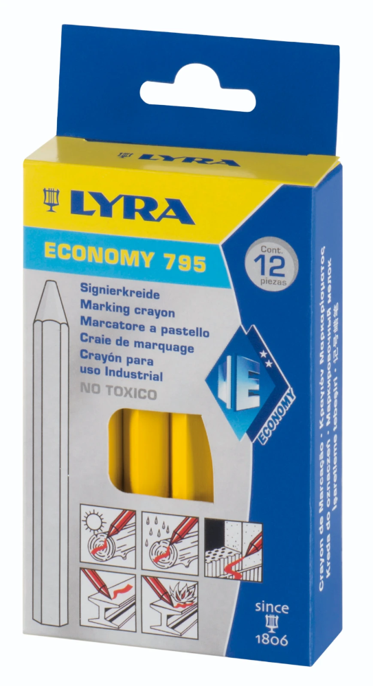 Miniatuur van Lyra merkkrijt gele set van 12 stuks (4850007)