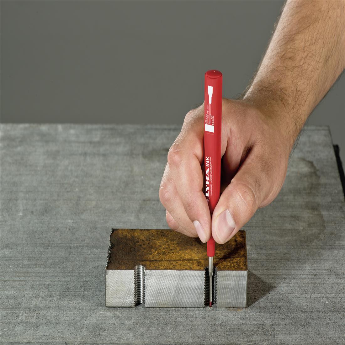 Miniatuur van Lyra merkstift rood voor diepte gaten (4480017)