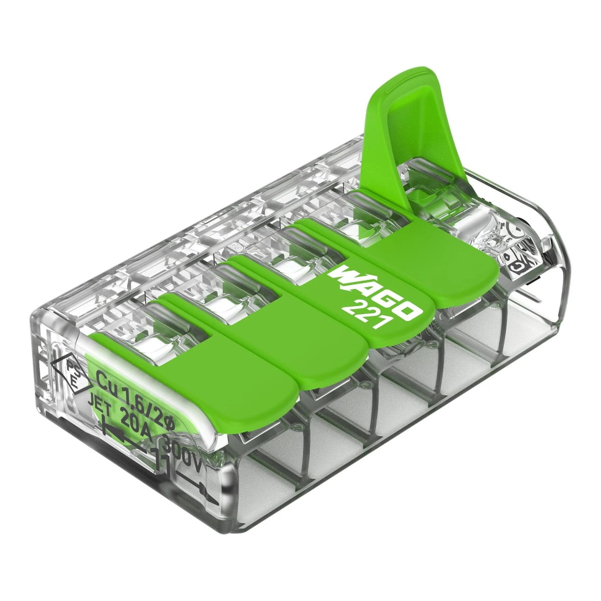 Miniatuur van Wago lasklem 5-voudig 4 mm² per 25 stuks (221-425)