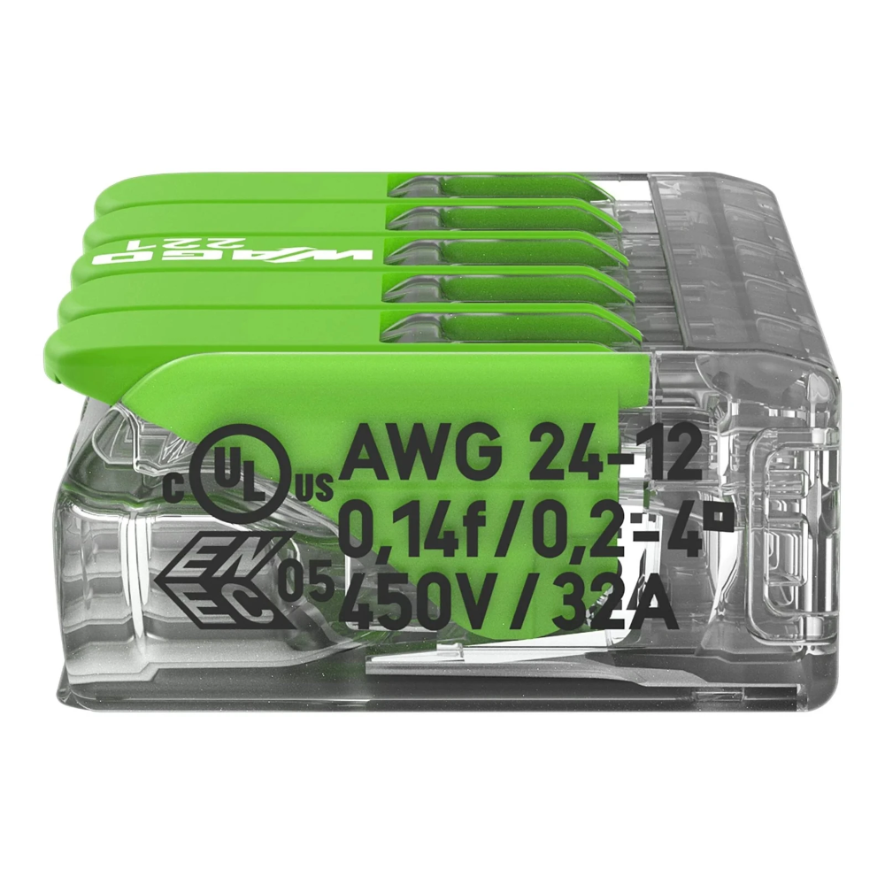 Miniatuur van Wago lasklem 5-voudig 4 mm² per 25 stuks (221-425)