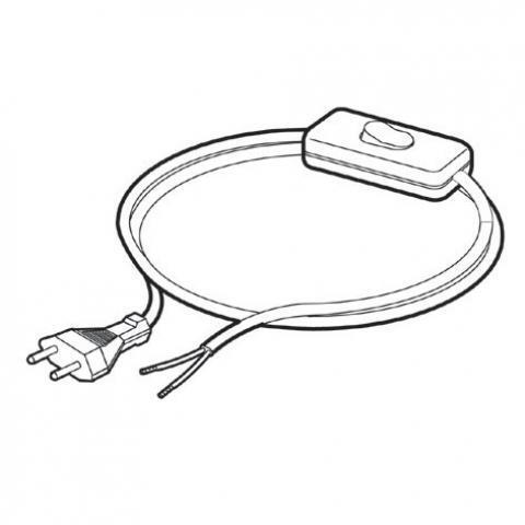 Miniatuur van Netsnoer VMVL met eurostekker en schakelaar 2x0.75mm² 2 meter wit
