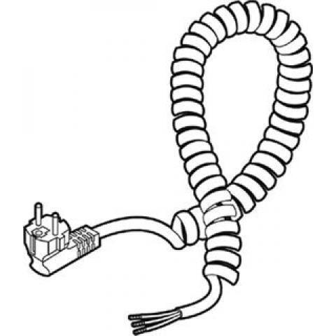 Miniatuur van HK / HAKA netsnoer met schuko stekker en spiraalsnoer 3x1mm2 0.7 meter  zwart (527900022)