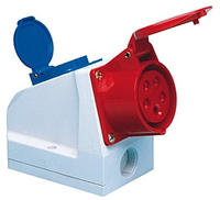 Miniatuur van SIROX CEE combi-wandcontactdoos 5-polig 400V 6H 32A IP44 (601.532)