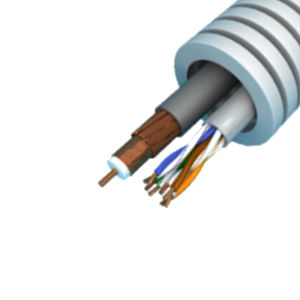 Miniatuur van Snelflex flexibele buis coax kabel en U/UTP CAT5e kabel - 20mm per rol 100 meter (SFC9UTP5E)