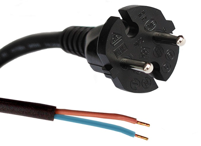 Miniatuur van Müller Plastik Netsnoer met contourstekker 2x1 mm2 5 meter zwart (3221 050)