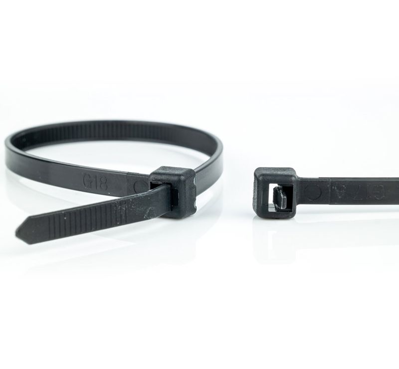 Miniatuur van WKK tie wraps 4.8x200mm hittebestendig (120°C) zwart - per 100 stuks (120126071)