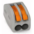 Wago lasklem 2-voudig 2,5mm2 met hendels per 50 stuks (222-412)