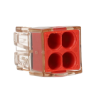 Wago lasklem 4-voudig 4mm² rood per 100 stuks (773-604)