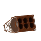 Wago lasklem 6-voudig 4mm² bruin per 50 stuks (773-606)