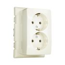 ATTEMA Montagedeksel 2-voudig stopcontact wit (AT2183)