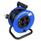 Haspel open 4-voudig met randaarde 15 meter 3x1.0mm2 - blauwzwart (41058)