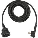 BRENNENSTUHL verlengsnoer 5 meter H05VV-F 3x1.5 met platte stekker en contrastekker - zwart (1168980050)