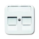 Busch-Jaeger UTP centraalplaat met 2 afdekschuifjes Modular Jack - alpin wit (1800-214)