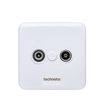 Technetix TV stopcontact opbouw 2-voudig wit (11200200)