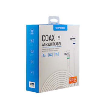 Technetix Coaxkabel IEC male/female 10M wit