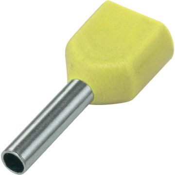 SOLAR twin adereindhuls geïsoleerd 2x6mm2 hulslengte 14mm geel - per 100 stuks (1505167)