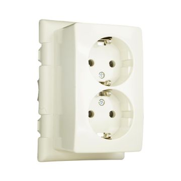 ATTEMA Montagedeksel 2-voudig stopcontact wit (AT2183)