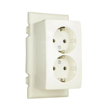 ATTEMA Deksel met 2-voudig stopcontact voor lasdoos wit (AT1623)